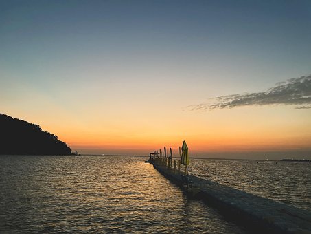 Solnedgang, 해변, 노을, 한국, 여유, Landskab