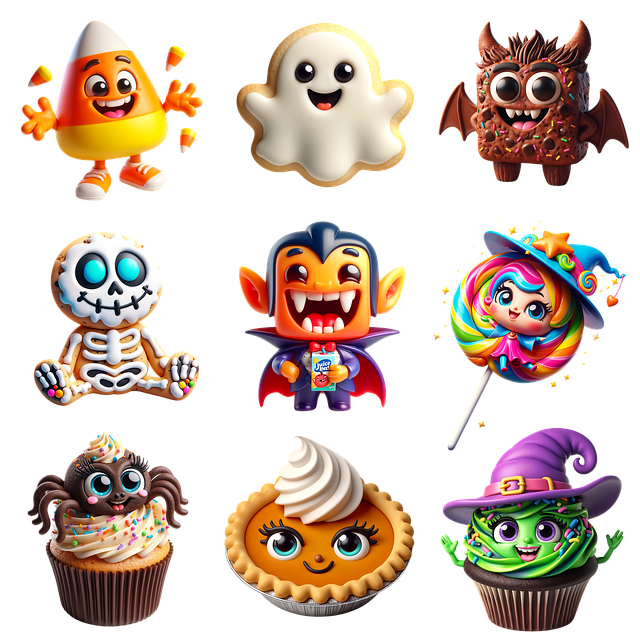 Free ai generated desserts halloween illustration