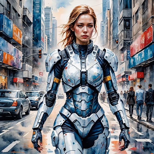 Free ai generated cyborg robot illustration