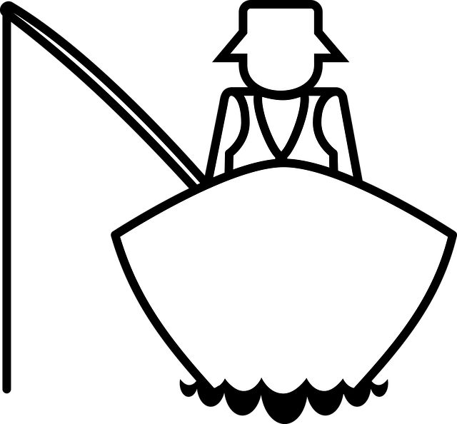 Free fisherman fisher dinghy vector