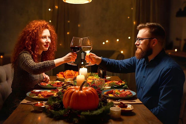 Free ai generated couple dine illustration