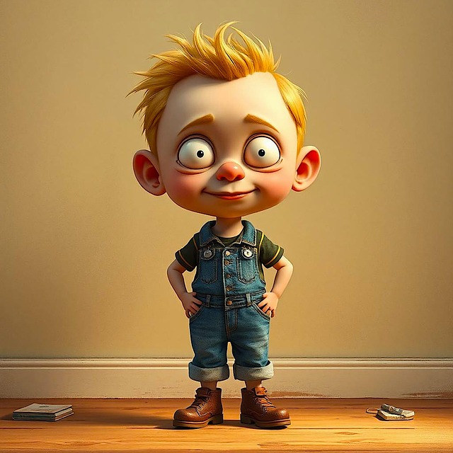 Free cartoon big eyes illustration