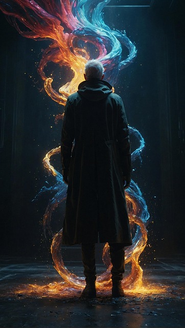 Feuer, Eis, Natur, Gegensätze, Mann