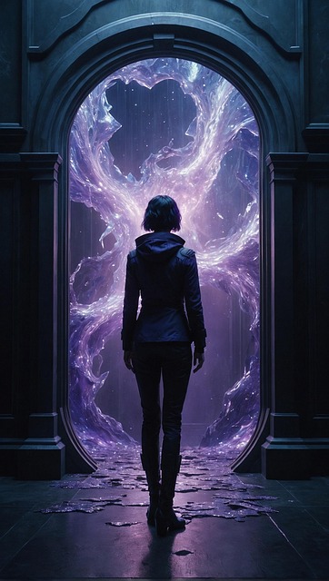 Türöffnung, Tor, Raum, Universum, Frau
