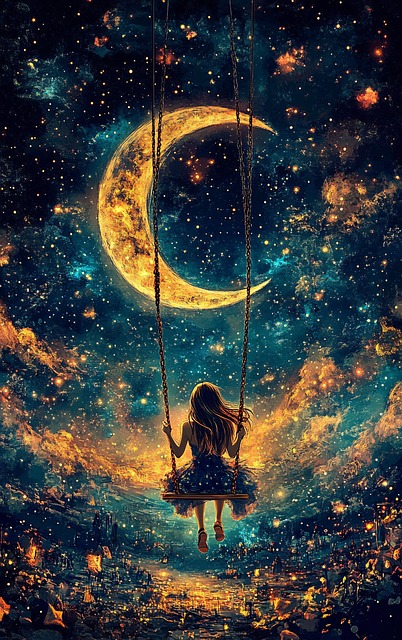Free moon swing nature illustration
