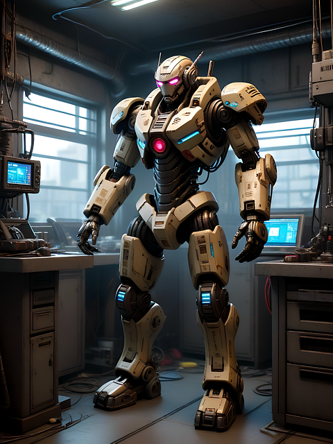 Free robot android futuristic illustration