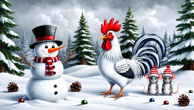 Free ai generated snowman winter illustration