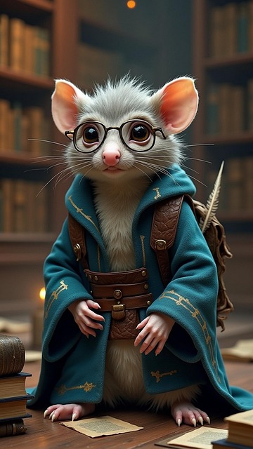 Free mouse owl books illustration