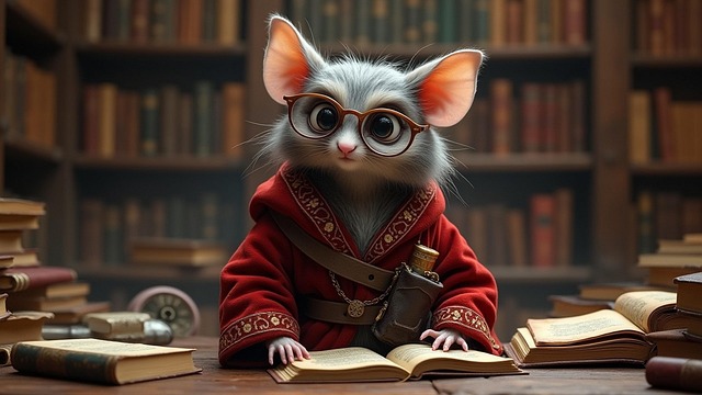 Free mouse owl books illustration