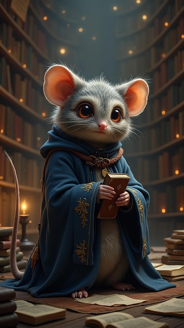 Free mouse owl books illustration