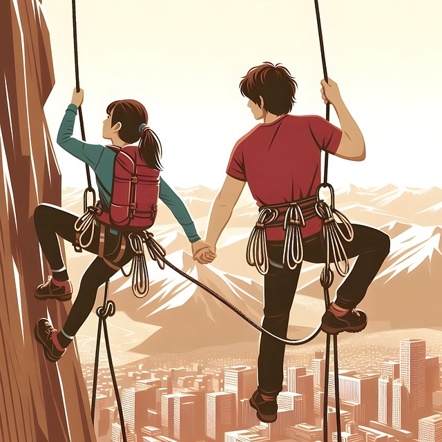 Free mountains climbing hiking illustration