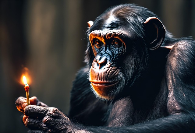Free ai generated chimpanzee primate illustration