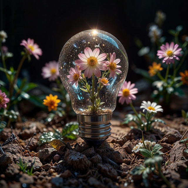 Free flower light bulb power illustration