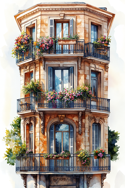 Download free HD stock image of Building Architecture Free building architecture flowery illustration