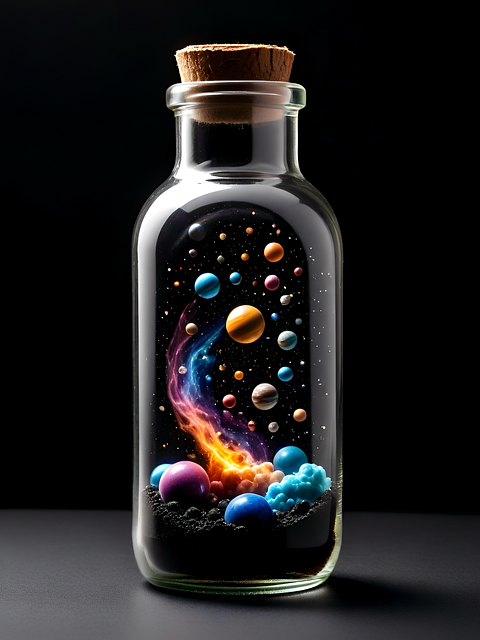 Free bottle glass universe illustration