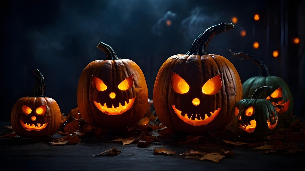 Download Halloween Pumpkins, Scary Pumpkin Faces, Realistic Pumpkins