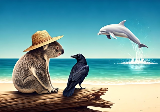 Hav, Delfin, Koala, Australien, Natur