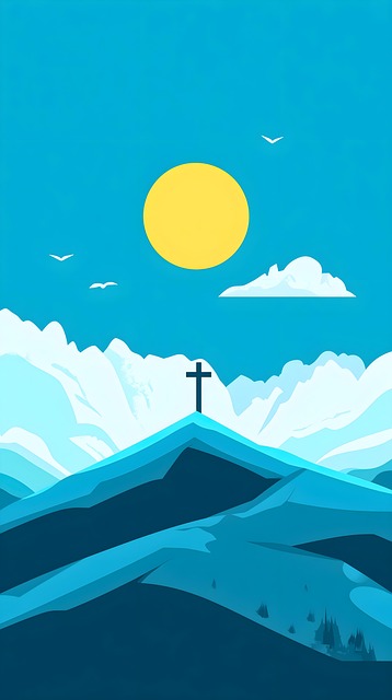 Ai Generert, Fjell, Kryss, Sol, Natur