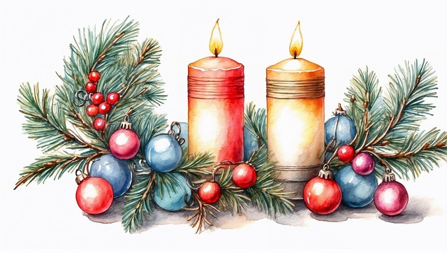 Free ai generated candle christmas illustration