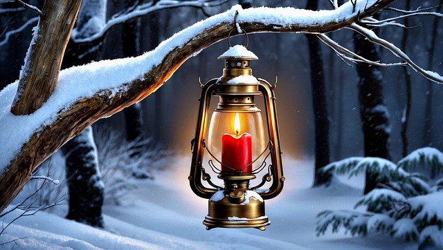 Free ai generated winter lantern illustration
