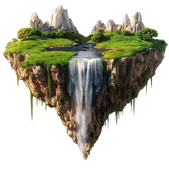 Download free HD stock image of Ai Generated Floating Island Free ai generated floating island waterfalls illustration