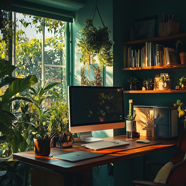 Free ai generated home office remote work illustration