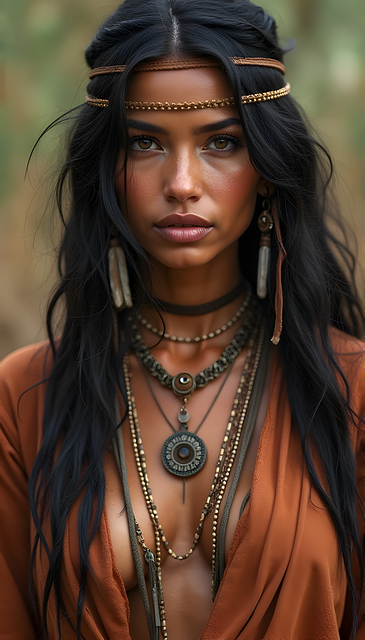 Ai Gerado, Mulher, Retrato, Boho