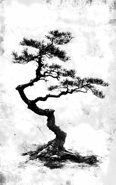 Free ai generated tree asian style illustration