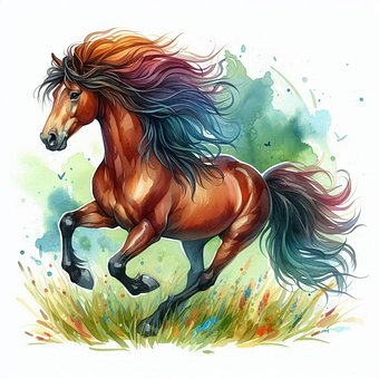 Free Horse Watercolor illustration and picture