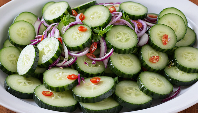 Free ai generated cucumber salad illustration