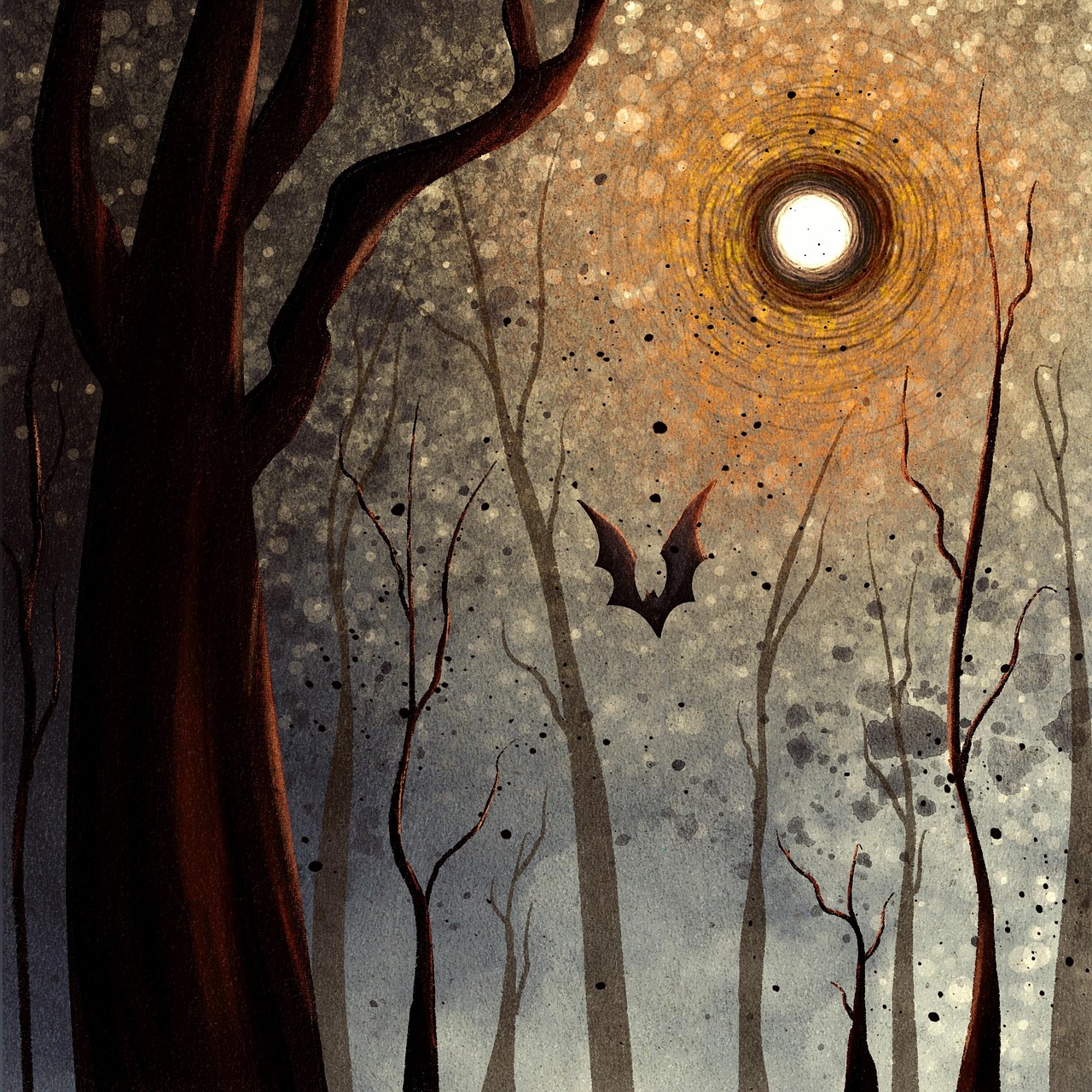 Download Halloween, Spooky, Woods. Royalty-Free Stock Illustration