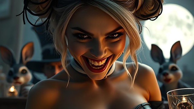 Free ai generated alice in wonderland woman illustration