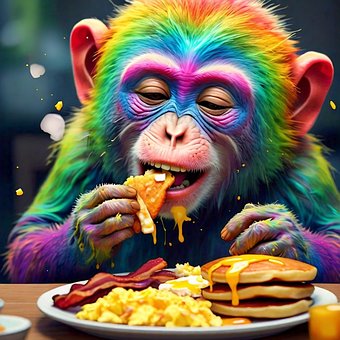 Ai Generado, Mono, Desayuno, Animal