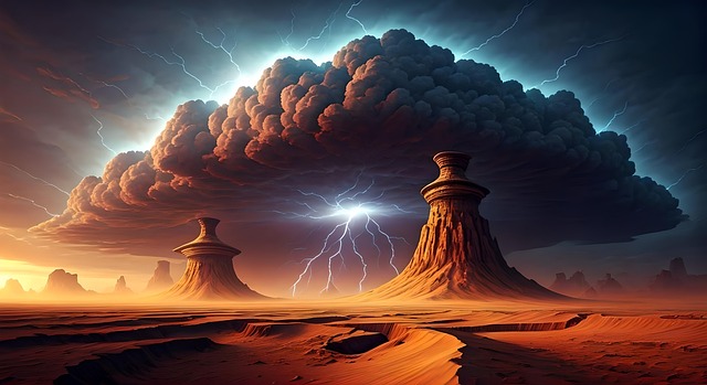 Storm, Ørken, Natur, Sand, Landskab