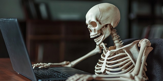 Free ai generated skeleton business illustration
