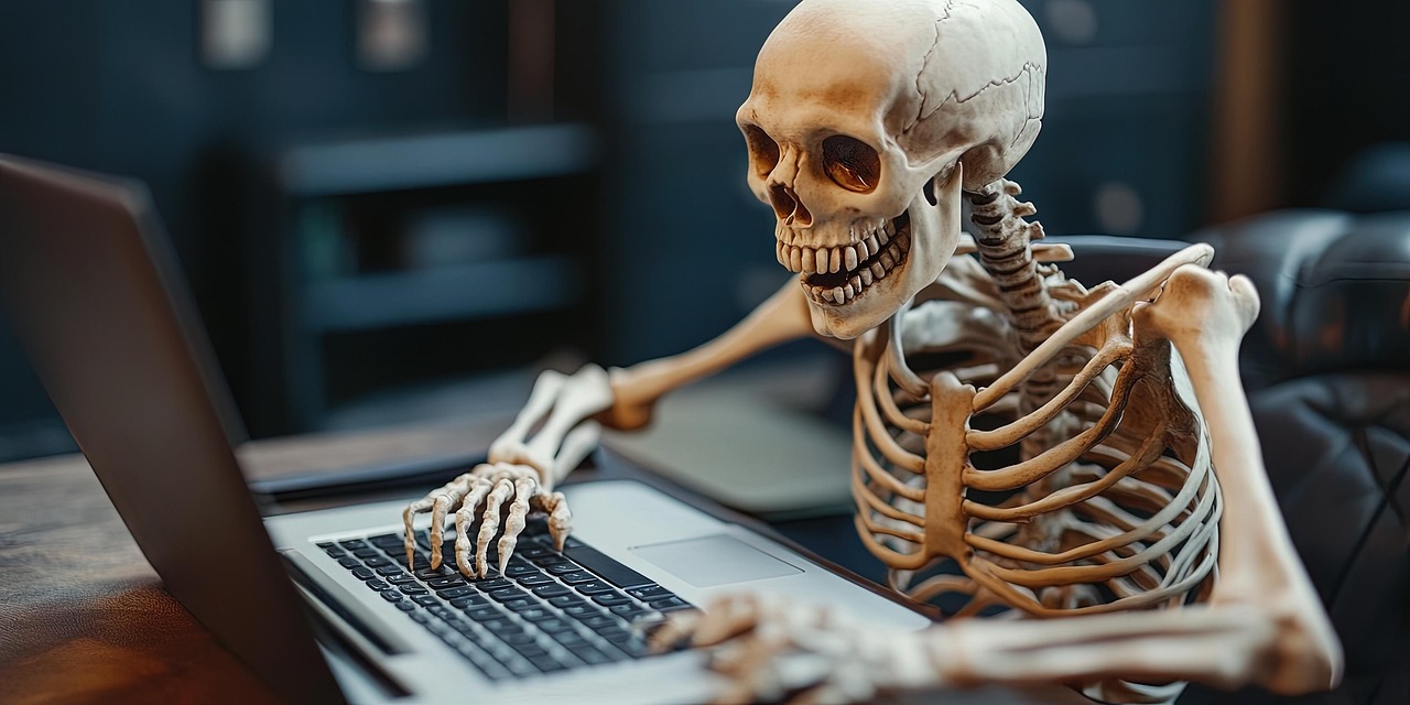 Download free HD stock image of Ai Generated Skeleton Free ai generated skeleton business illustration