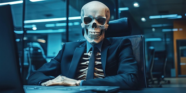 Free ai generated skeleton suit illustration