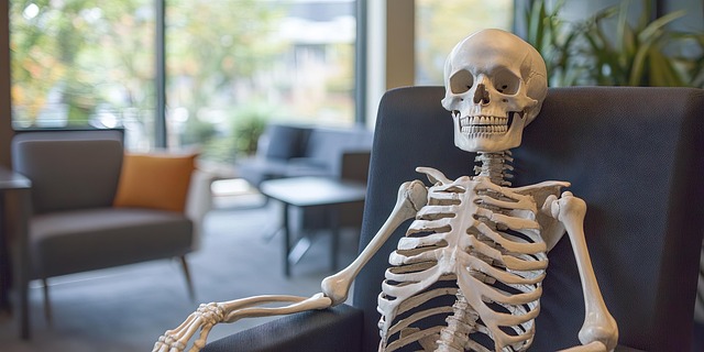 Free ai generated skeleton chair illustration