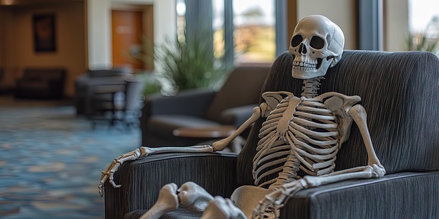 Free ai generated skeleton chair illustration