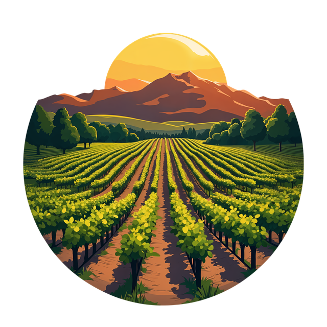 Free ai generated vineyard grapevines illustration