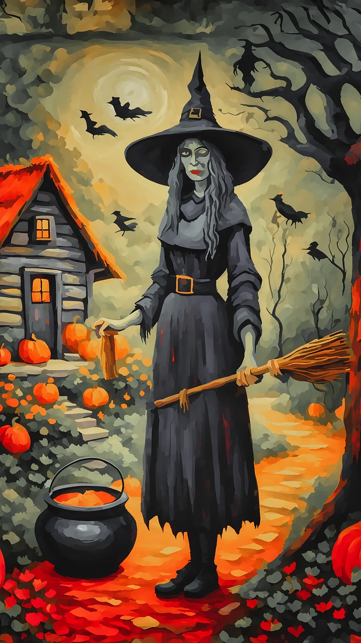 Halloween-Hausflagge – Große Hexe & Kürbis, Doppelseitig, 71x101 Cm, Jute-Optik, Für Garten & Veranda