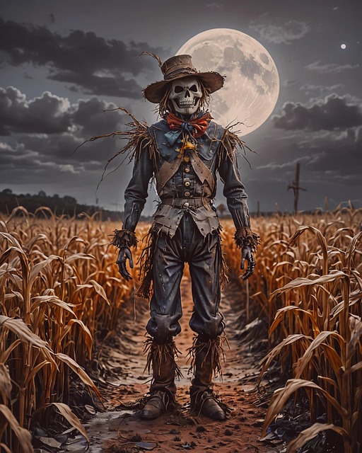 Free ai generated halloween scarecrow illustration