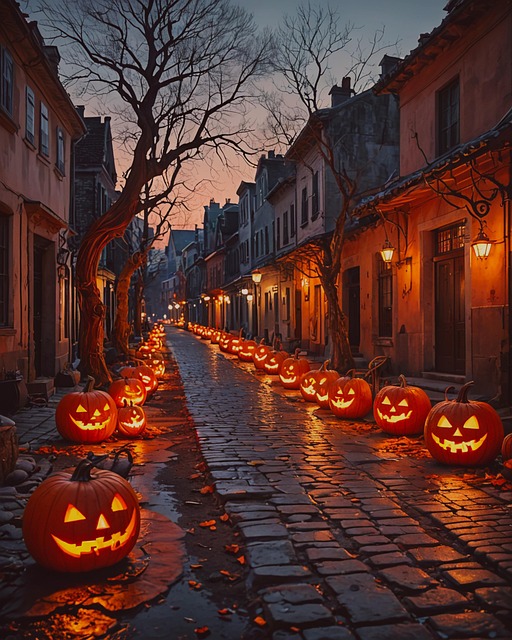 Free ai generated pumpkins halloween illustration
