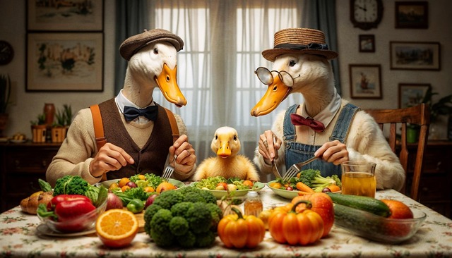 Free ai created family ducks illustration