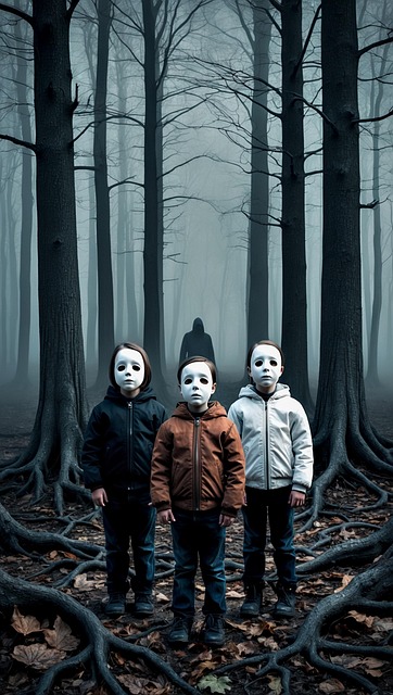 Ai Generiert, Halloween, Kinder, Masken