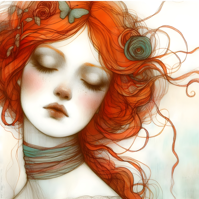 Free ai generated redhead ginger illustration