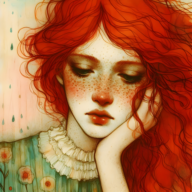 Free ai generated redhead ginger illustration