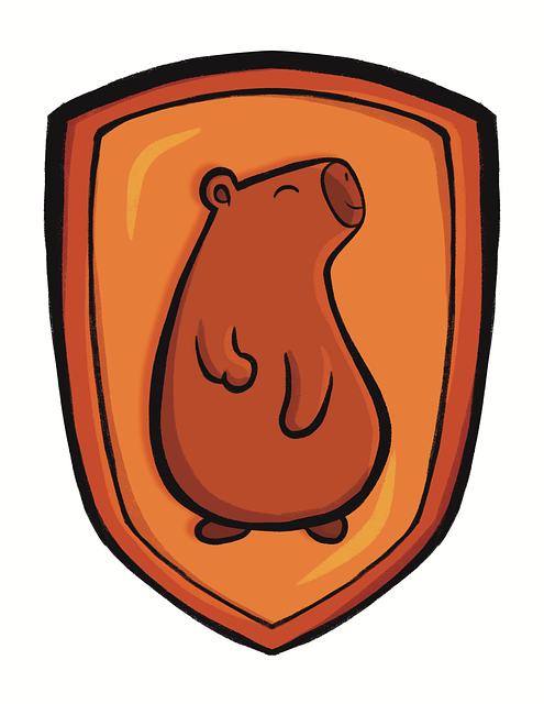 Download free HD stock image of Badge Crest Free badge crest capybara illustration