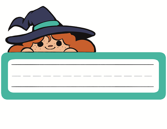 Free witch name tag tag illustration
