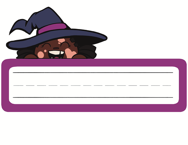 Free witch name tag tag illustration